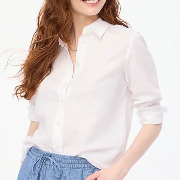 J crew Linen-blend button-up shirt - Picture 1 of 4
